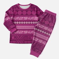 Fiji Marau na Kerisimasi Christmas Pajama Set Pink Tapa Masi Inspired Christmas - Polynesian Pride