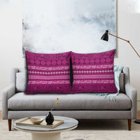 Fiji Marau na Kerisimasi Pillow Cover Pink Tapa Masi Inspired Christmas - Polynesian Pride