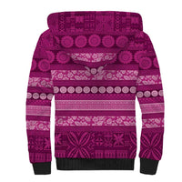 Fiji Marau na Kerisimasi Sherpa Hoodie Pink Tapa Masi Inspired Christmas LT9 - Polynesian Pride