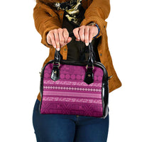 Fiji Marau na Kerisimasi Shoulder Handbag Pink Tapa Masi Inspired Christmas - Polynesian Pride