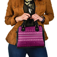 Fiji Marau na Kerisimasi Shoulder Handbag Pink Tapa Masi Inspired Christmas - Polynesian Pride