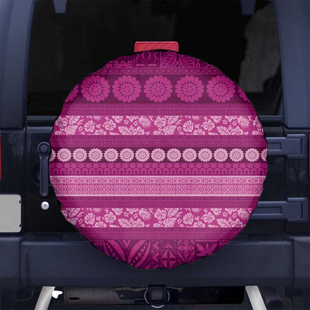 Fiji Marau na Kerisimasi Spare Tire Cover Pink Tapa Masi Inspired Christmas LT9 No hole Pink - Polynesian Pride