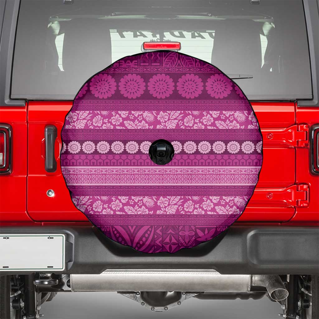 Fiji Marau na Kerisimasi Spare Tire Cover Pink Tapa Masi Inspired Christmas LT9 - Polynesian Pride
