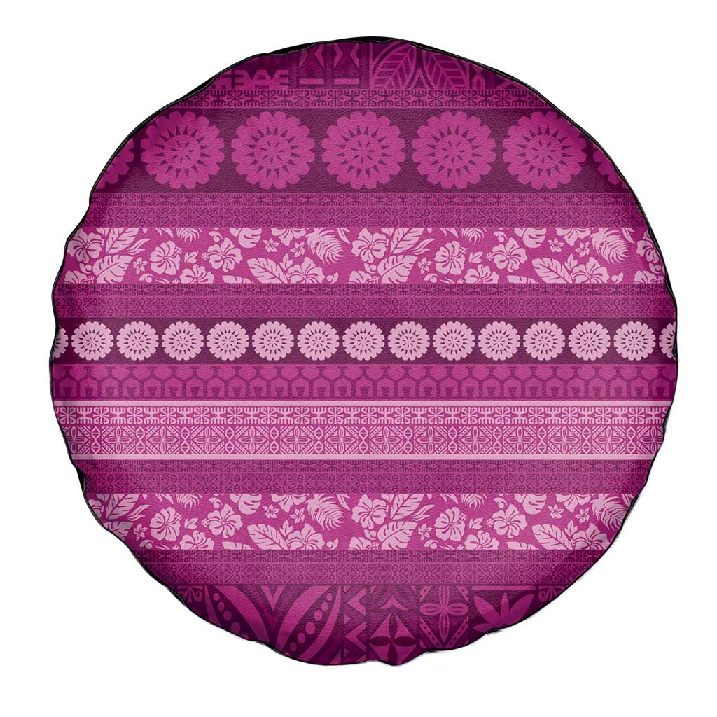 Fiji Marau na Kerisimasi Spare Tire Cover Pink Tapa Masi Inspired Christmas LT9 - Polynesian Pride
