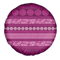 Fiji Marau na Kerisimasi Spare Tire Cover Pink Tapa Masi Inspired Christmas LT9 - Polynesian Pride