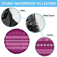 Fiji Marau na Kerisimasi Spare Tire Cover Pink Tapa Masi Inspired Christmas LT9 - Polynesian Pride