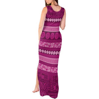 Fiji Marau na Kerisimasi Tank Maxi Dress Pink Tapa Masi Inspired Christmas LT9 - Polynesian Pride