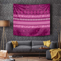 Fiji Marau na Kerisimasi Tapestry Pink Tapa Masi Inspired Christmas LT9 Pink - Polynesian Pride