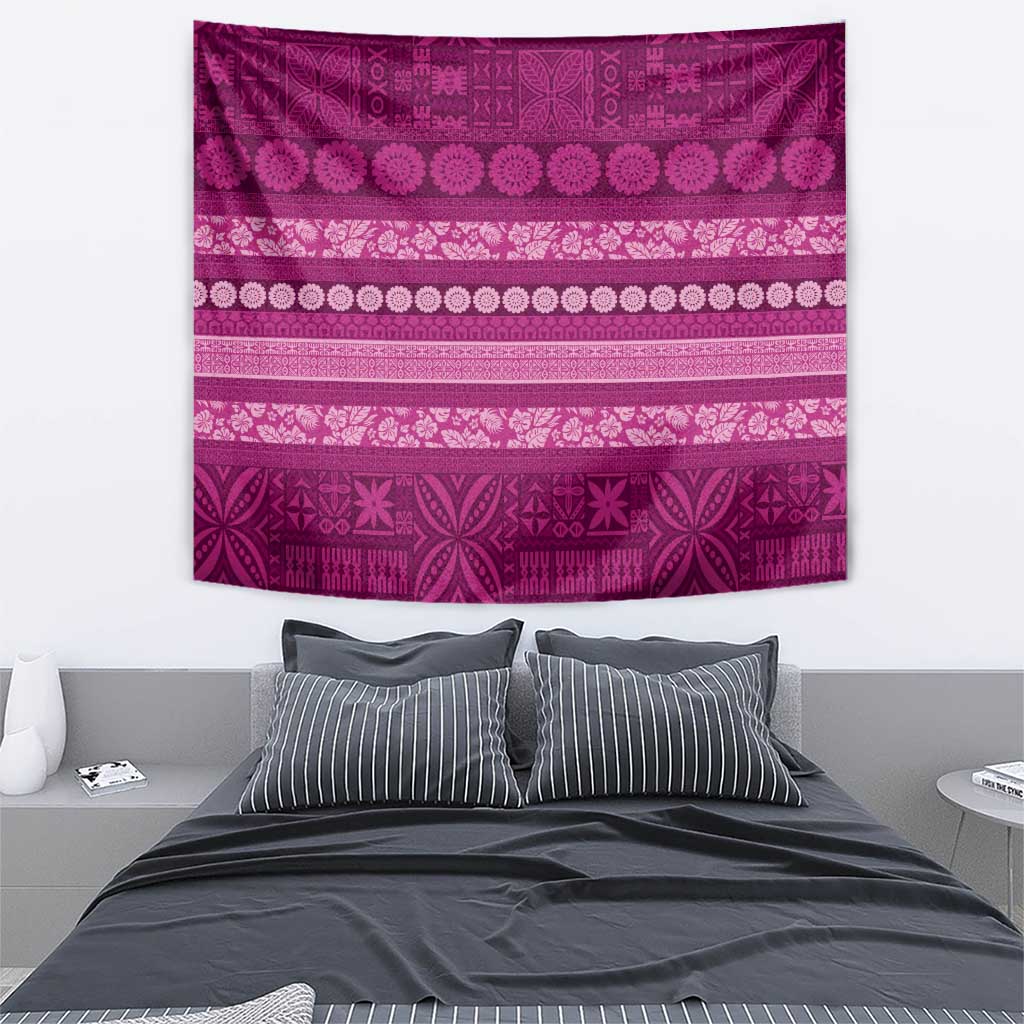Fiji Marau na Kerisimasi Tapestry Pink Tapa Masi Inspired Christmas LT9 - Polynesian Pride