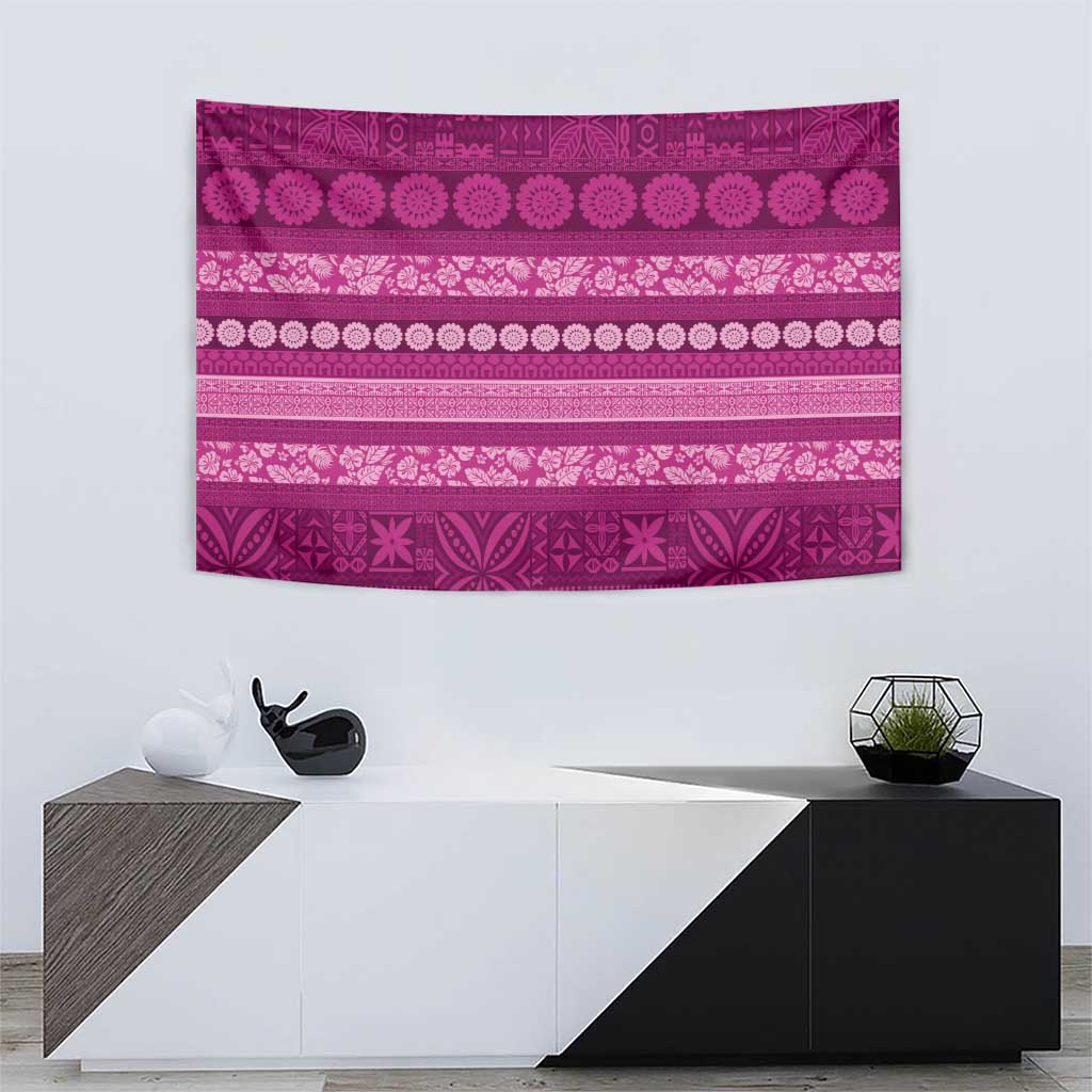 Fiji Marau na Kerisimasi Tapestry Pink Tapa Masi Inspired Christmas LT9 - Polynesian Pride