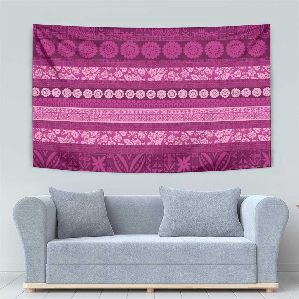 Fiji Marau na Kerisimasi Tapestry Pink Tapa Masi Inspired Christmas LT9 - Polynesian Pride
