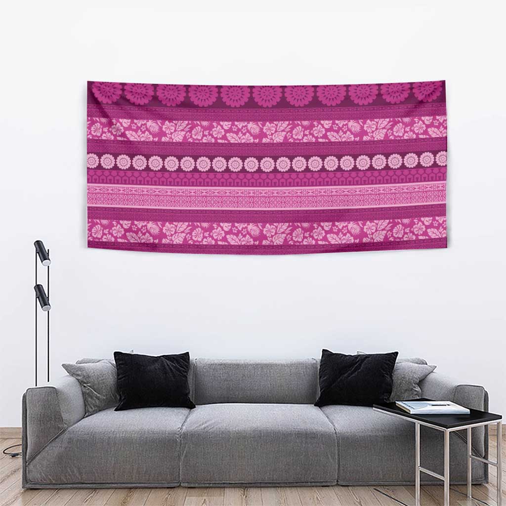 Fiji Marau na Kerisimasi Tapestry Pink Tapa Masi Inspired Christmas LT9 - Polynesian Pride