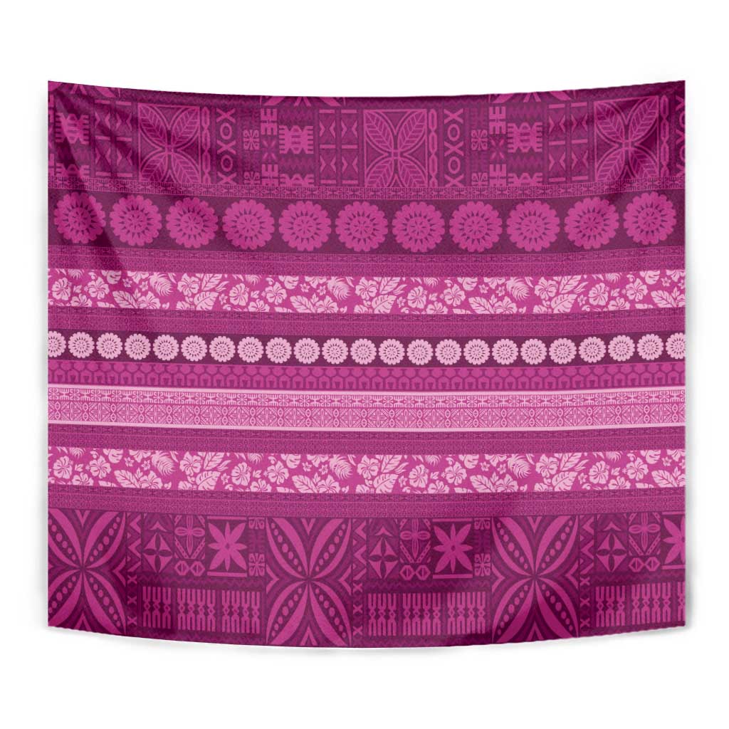 Fiji Marau na Kerisimasi Tapestry Pink Tapa Masi Inspired Christmas LT9 - Polynesian Pride