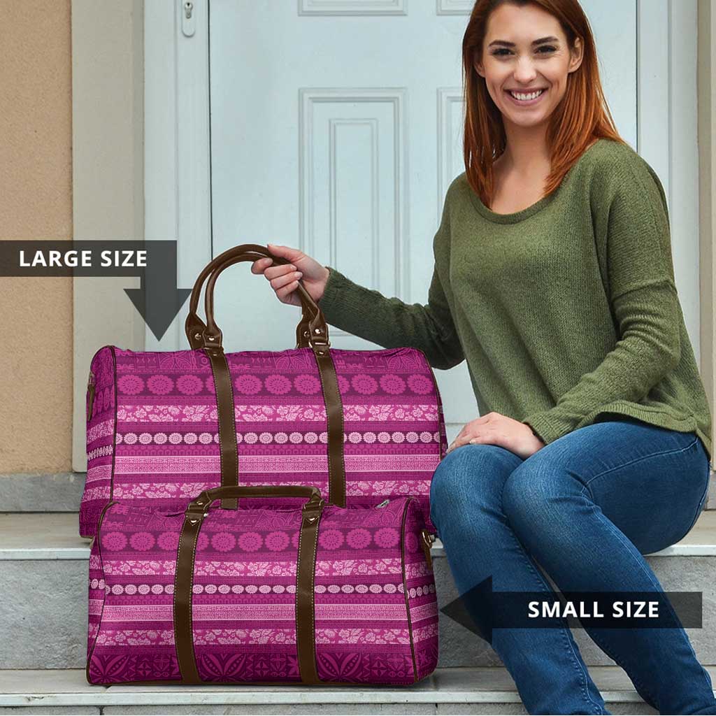 Fiji Marau na Kerisimasi Travel Bag Pink Tapa Masi Inspired Christmas - Polynesian Pride