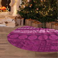 Fiji Marau na Kerisimasi Tree Skirt Pink Tapa Masi Inspired Christmas LT9 - Polynesian Pride