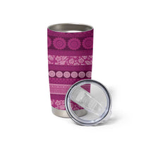 Fiji Marau na Kerisimasi Tumbler Cup Pink Tapa Masi Inspired Christmas LT9 - Polynesian Pride
