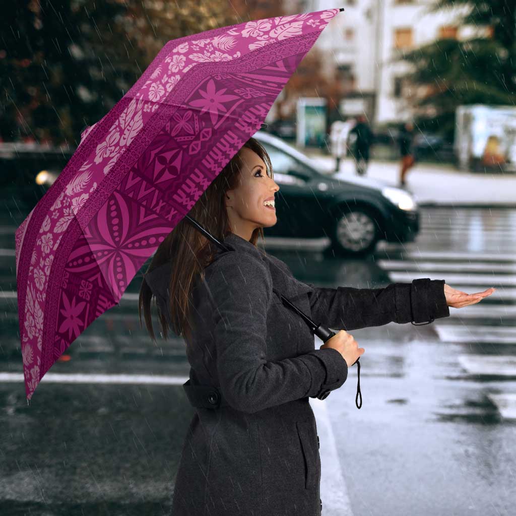 Fiji Marau na Kerisimasi Umbrella Pink Tapa Masi Inspired Christmas - Polynesian Pride