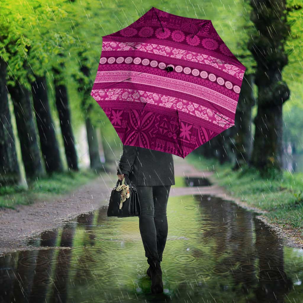 Fiji Marau na Kerisimasi Umbrella Pink Tapa Masi Inspired Christmas - Polynesian Pride