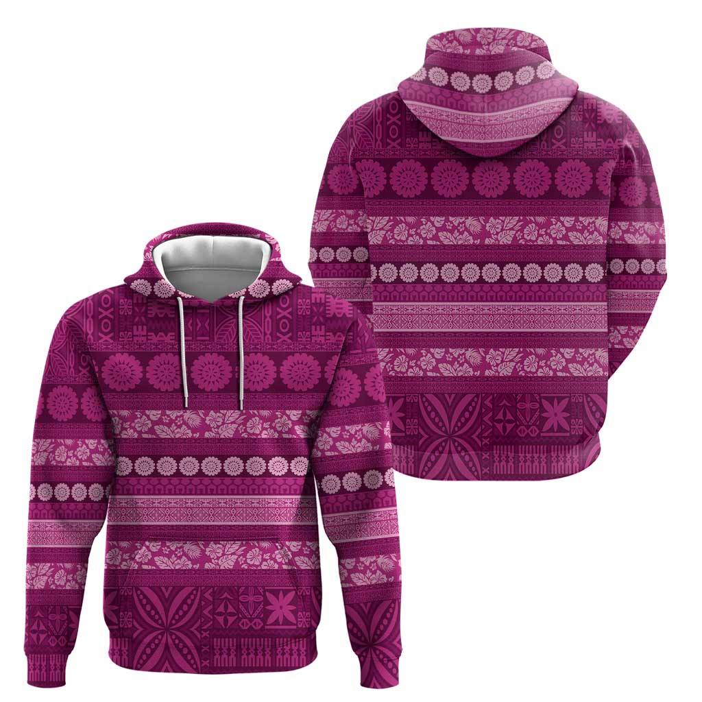 Fiji Marau na Kerisimasi Zip Hoodie Pink Tapa Masi Inspired Christmas LT9 - Polynesian Pride