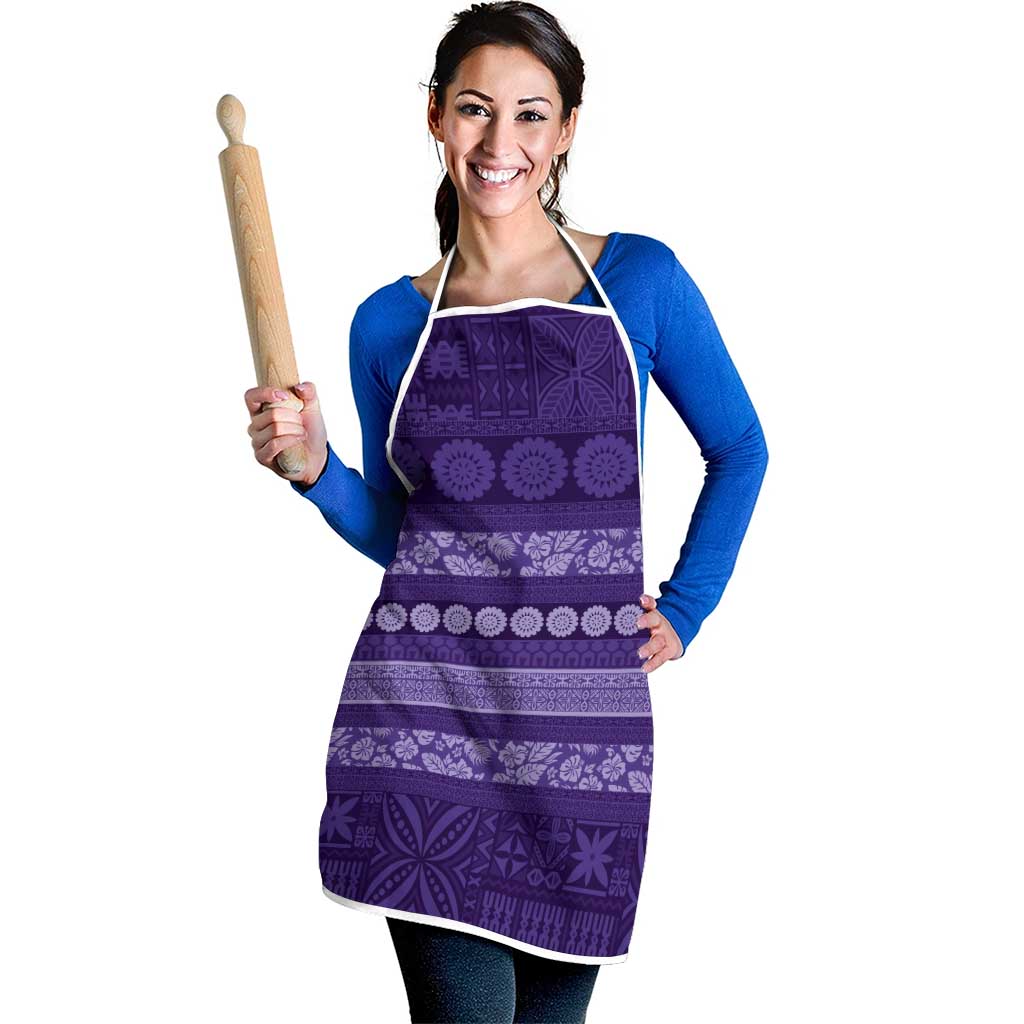 Fiji Marau na Kerisimasi Apron Purple Tapa Masi Inspired Christmas LT9 - Polynesian Pride