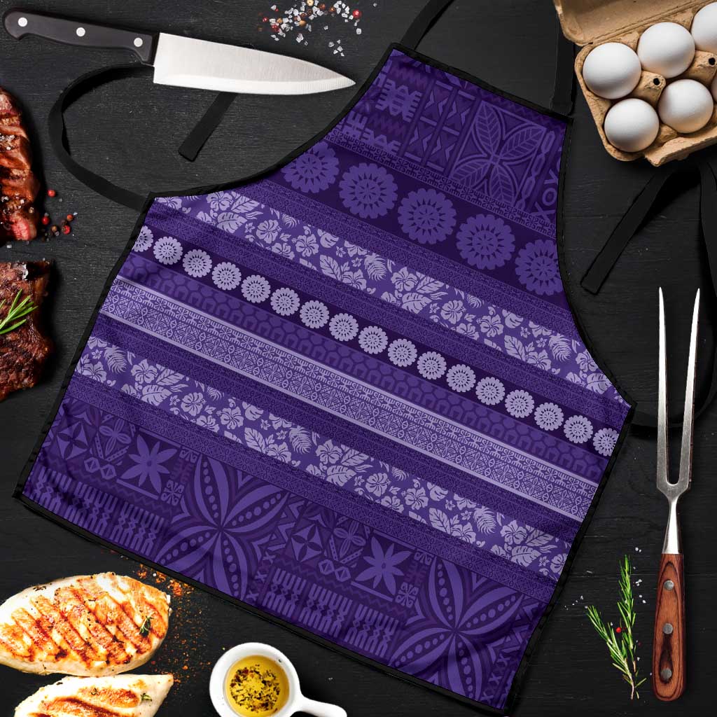 Fiji Marau na Kerisimasi Apron Purple Tapa Masi Inspired Christmas LT9 Purple - Polynesian Pride