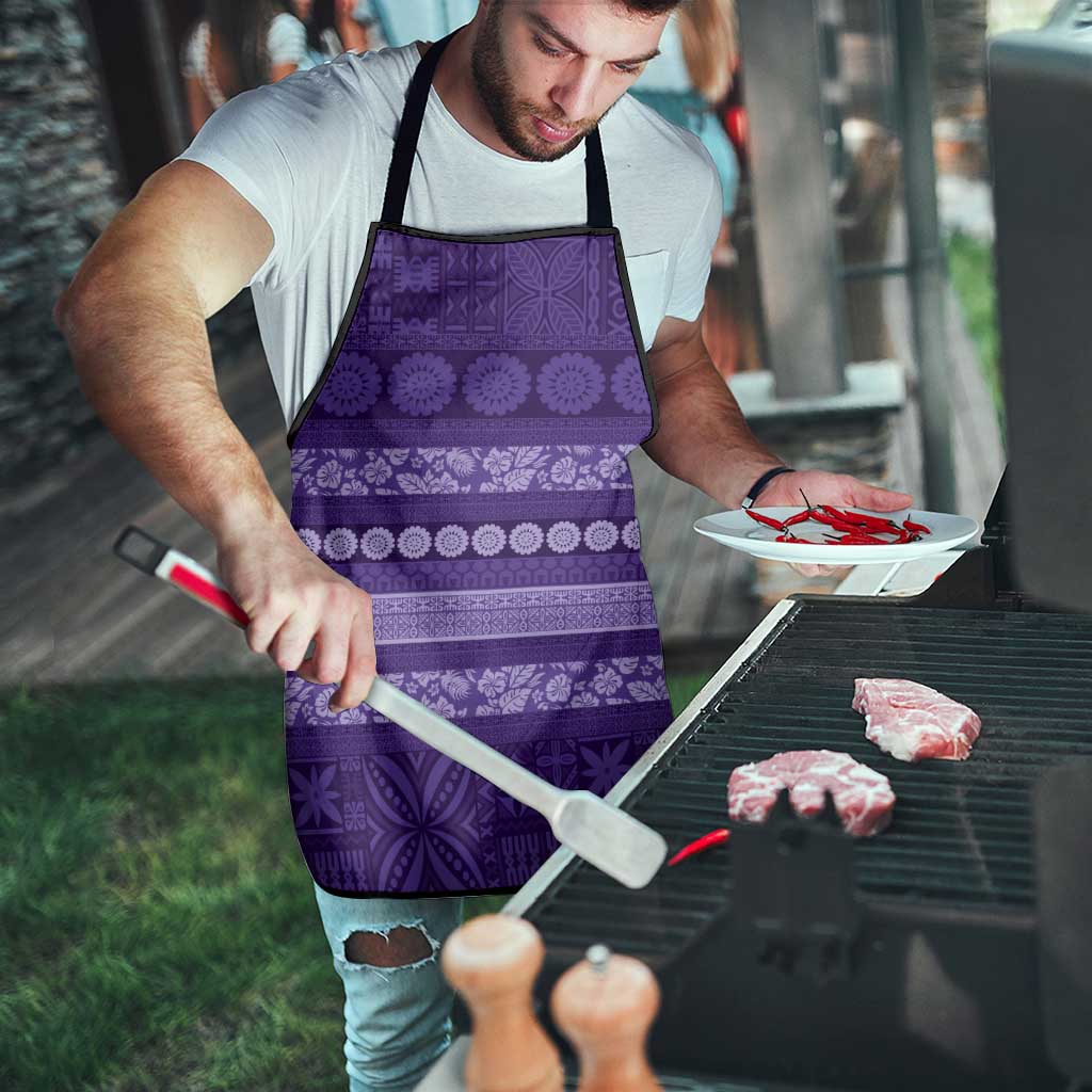 Fiji Marau na Kerisimasi Apron Purple Tapa Masi Inspired Christmas LT9 - Polynesian Pride