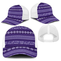 Fiji Marau na Kerisimasi Baseball Net Cap Purple Tapa Masi Inspired Christmas LT9 - Polynesian Pride