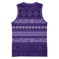 Fiji Marau na Kerisimasi Basketball Jersey Purple Tapa Masi Inspired Christmas LT9 - Polynesian Pride