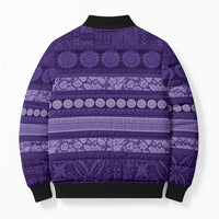 Fiji Marau na Kerisimasi Bomber Puffer Jacket Purple Tapa Masi Inspired Christmas LT9 - Polynesian Pride