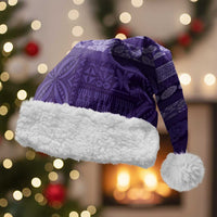 Fiji Marau na Kerisimasi Christmas Santa Hat Purple Tapa Masi Inspired Christmas LT9 With Fur Purple - Polynesian Pride