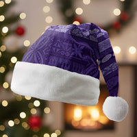 Fiji Marau na Kerisimasi Christmas Santa Hat Purple Tapa Masi Inspired Christmas LT9 Without Fur Purple - Polynesian Pride