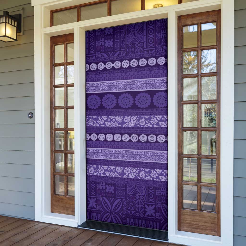 Fiji Marau na Kerisimasi Door Cover Purple Tapa Masi Inspired Christmas LT9 - Polynesian Pride