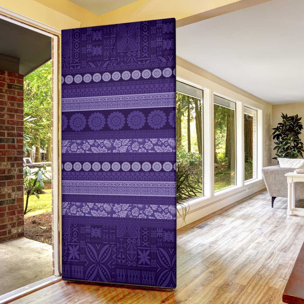 Fiji Marau na Kerisimasi Door Cover Purple Tapa Masi Inspired Christmas LT9 - Polynesian Pride