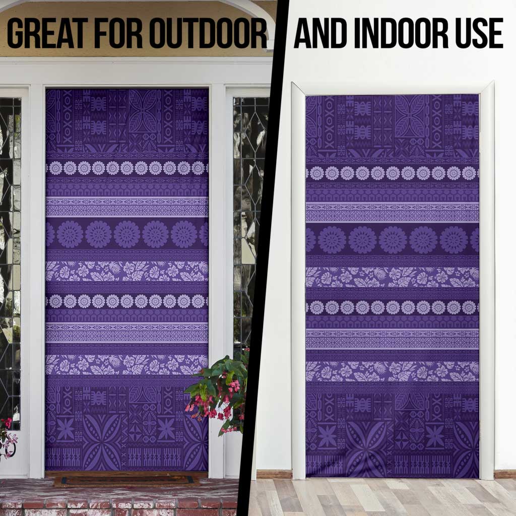 Fiji Marau na Kerisimasi Door Cover Purple Tapa Masi Inspired Christmas LT9 - Polynesian Pride