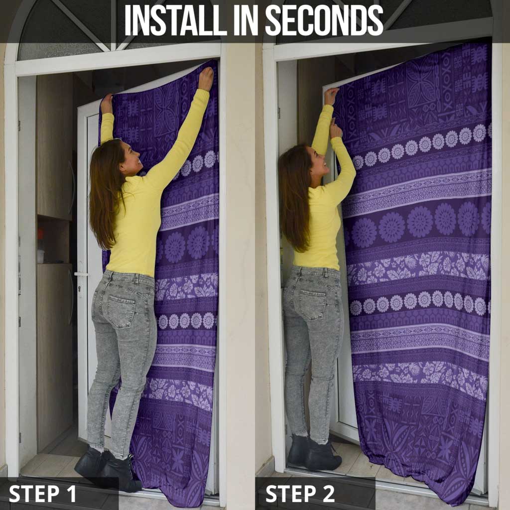 Fiji Marau na Kerisimasi Door Cover Purple Tapa Masi Inspired Christmas LT9 - Polynesian Pride