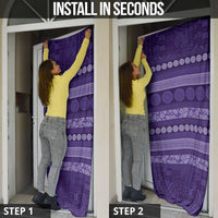 Fiji Marau na Kerisimasi Door Cover Purple Tapa Masi Inspired Christmas LT9 - Polynesian Pride