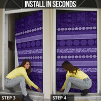 Fiji Marau na Kerisimasi Door Cover Purple Tapa Masi Inspired Christmas LT9 - Polynesian Pride