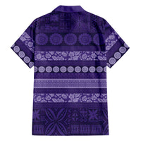 Fiji Marau na Kerisimasi Family Matching Mermaid Dress and Hawaiian Shirt Purple Tapa Masi Inspired Christmas LT9 - Polynesian Pride