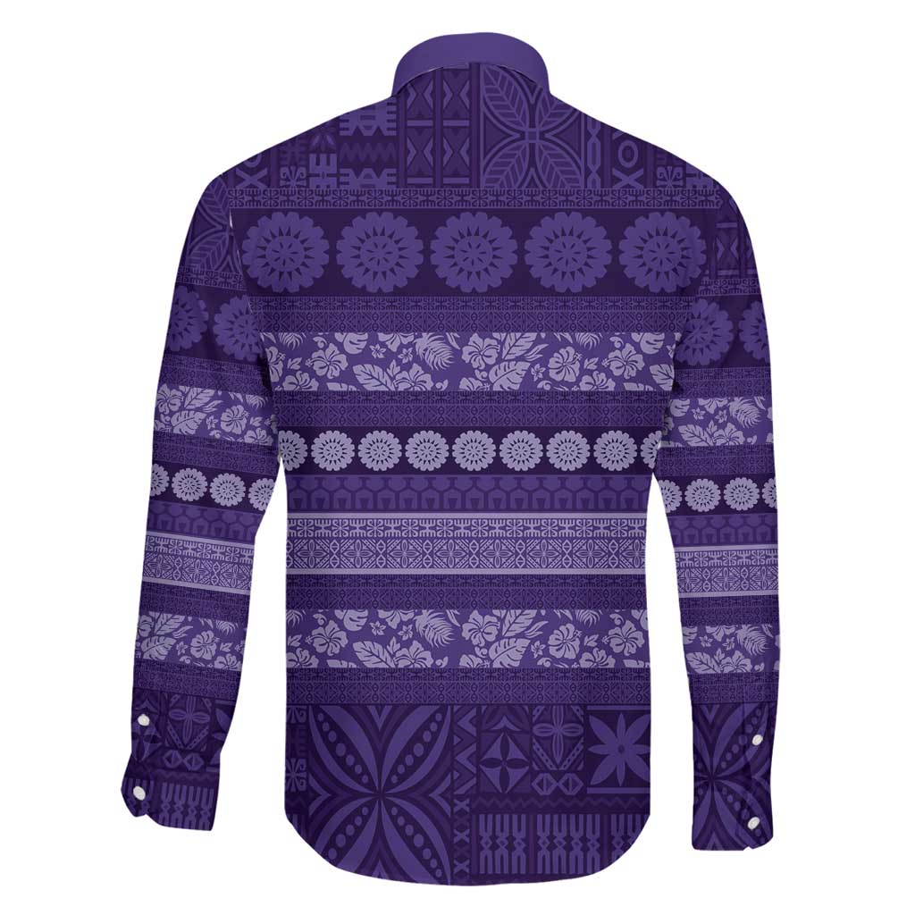 Fiji Marau na Kerisimasi Family Matching Mermaid Dress and Hawaiian Shirt Purple Tapa Masi Inspired Christmas LT9 - Polynesian Pride