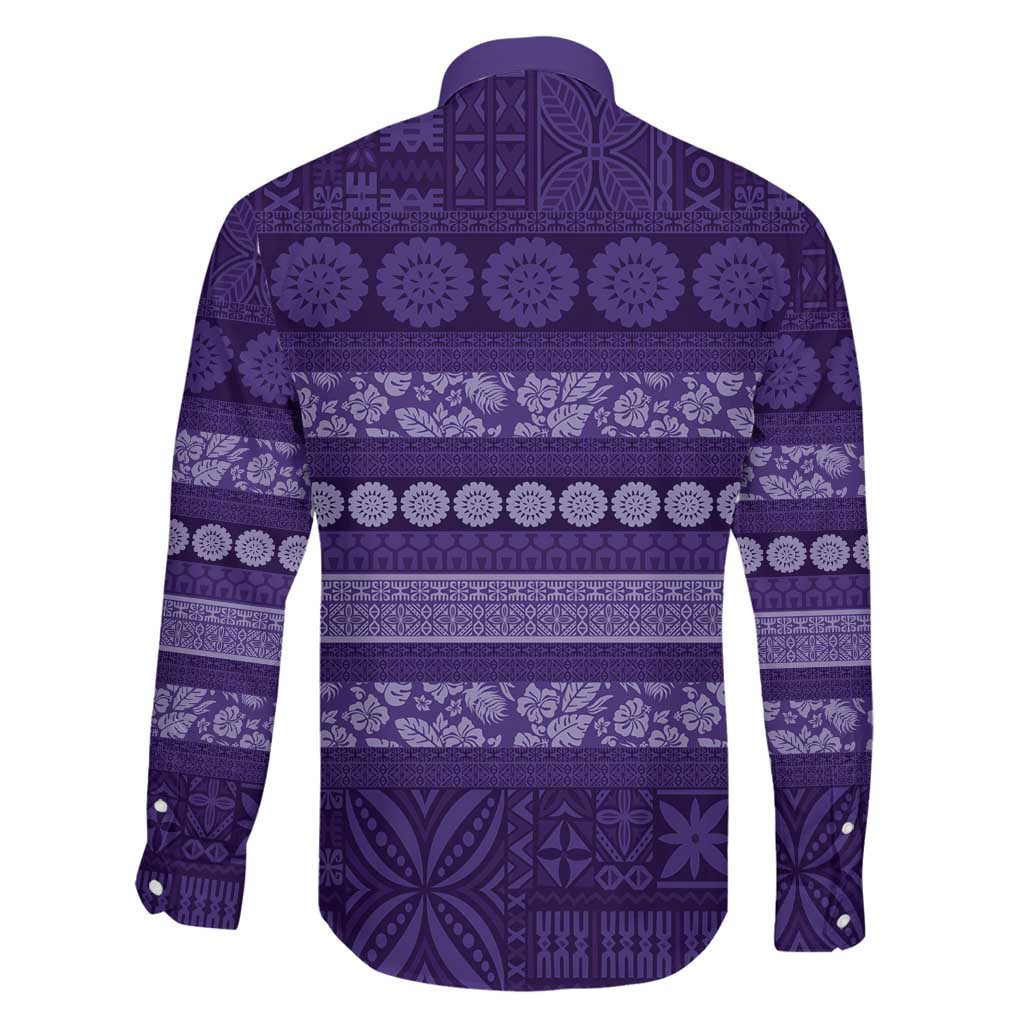 Fiji Marau na Kerisimasi Family Matching Off Shoulder Short Dress and Hawaiian Shirt Purple Tapa Masi Inspired Christmas LT9 - Polynesian Pride