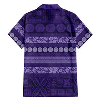 Fiji Marau na Kerisimasi Family Matching Summer Maxi Dress and Hawaiian Shirt Purple Tapa Masi Inspired Christmas LT9 - Polynesian Pride