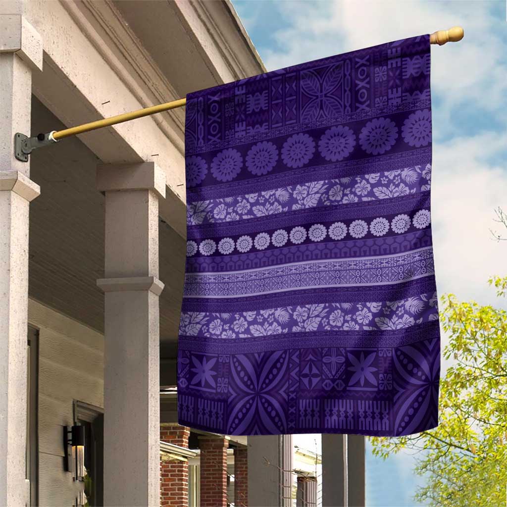 Fiji Marau na Kerisimasi Garden Flag Purple Tapa Masi Inspired Christmas LT9 House Flag Purple - Polynesian Pride