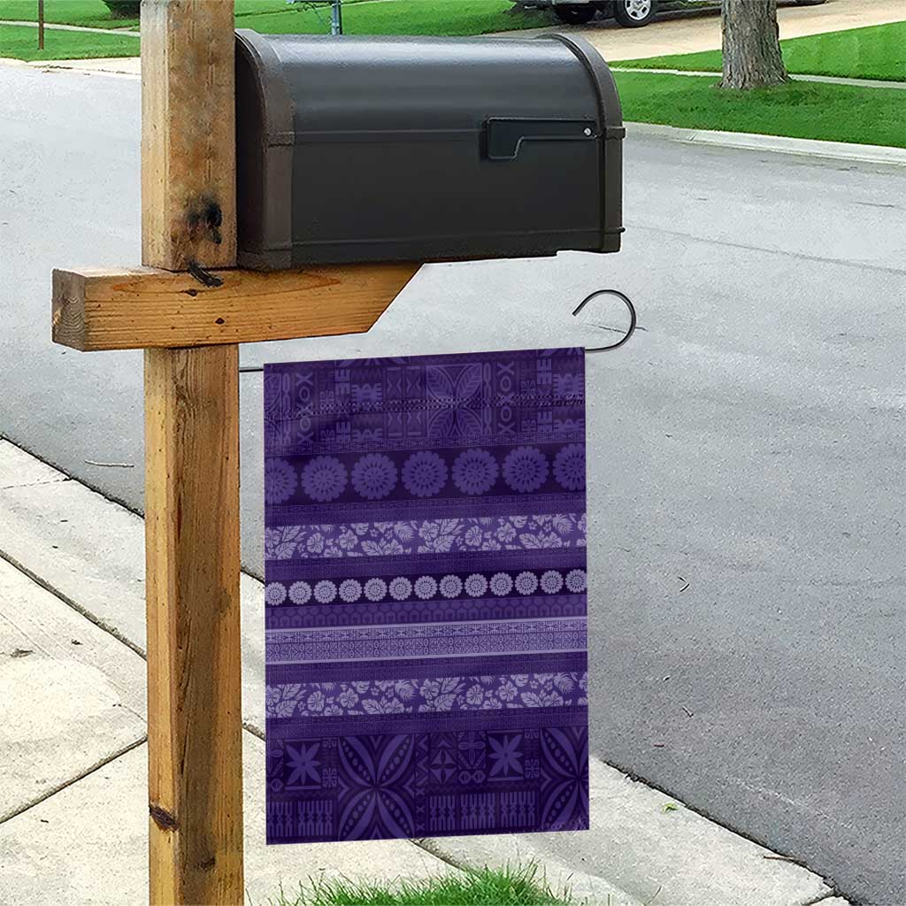 Fiji Marau na Kerisimasi Garden Flag Purple Tapa Masi Inspired Christmas LT9 - Polynesian Pride