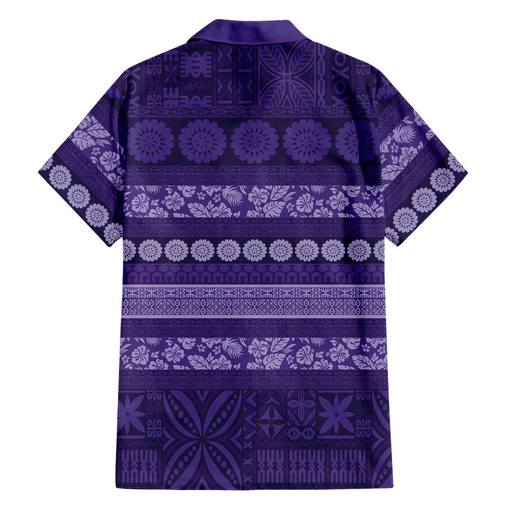 Fiji Marau na Kerisimasi Hawaiian Shirt Purple Tapa Masi Inspired Christmas LT9 - Polynesian Pride