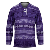 Fiji Marau na Kerisimasi Hockey Jersey Purple Tapa Masi Inspired Christmas LT9 Unisex Purple - Polynesian Pride