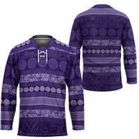 Fiji Marau na Kerisimasi Hockey Jersey Purple Tapa Masi Inspired Christmas LT9 - Polynesian Pride