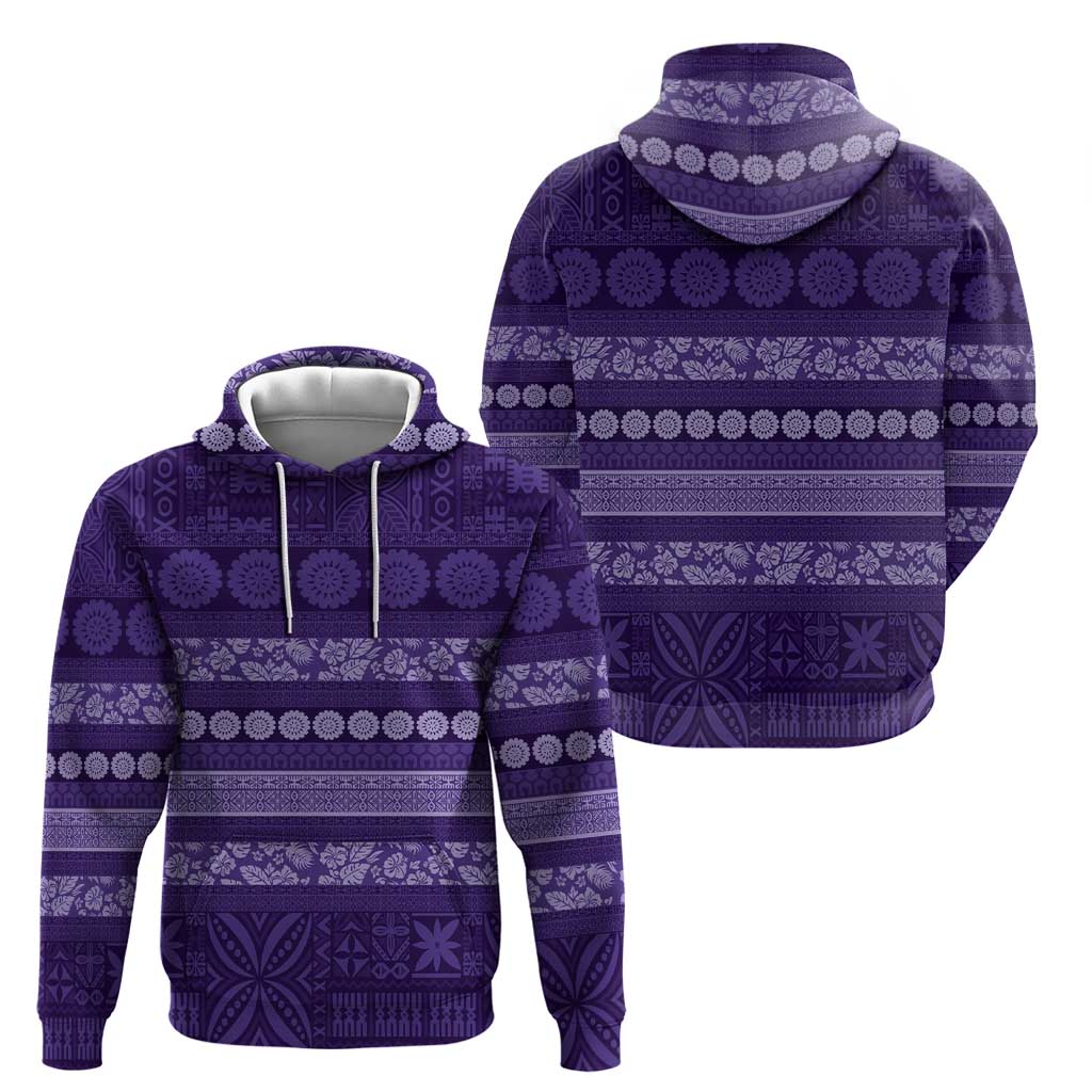 Fiji Marau na Kerisimasi Hoodie Purple Tapa Masi Inspired Christmas LT9 - Polynesian Pride