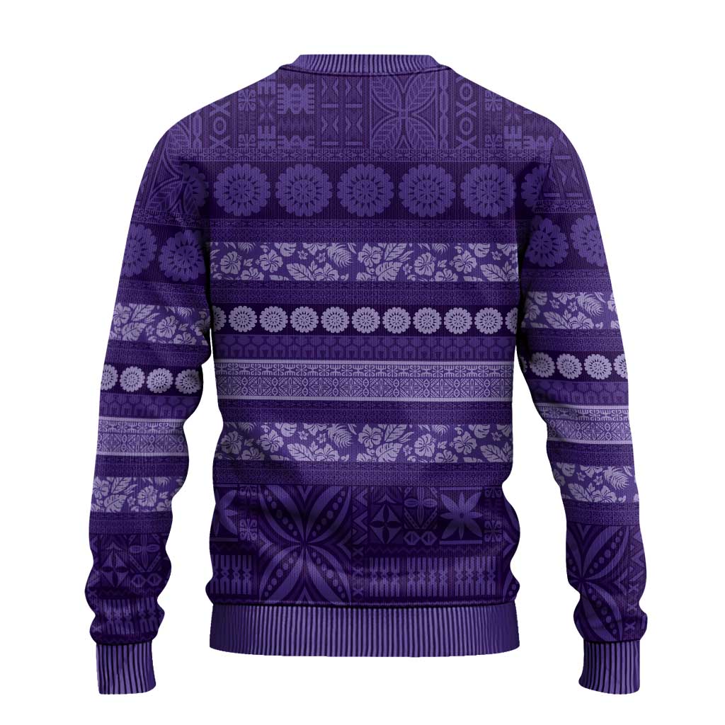 Fiji Marau na Kerisimasi Ugly Christmas Sweater Purple Tapa Masi Inspired Christmas LT9 - Polynesian Pride