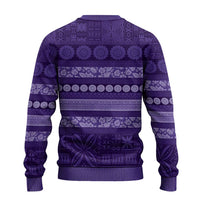 Fiji Marau na Kerisimasi Ugly Christmas Sweater Purple Tapa Masi Inspired Christmas LT9 - Polynesian Pride