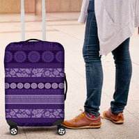 Fiji Marau na Kerisimasi Luggage Cover Purple Tapa Masi Inspired Christmas LT9 Purple - Polynesian Pride